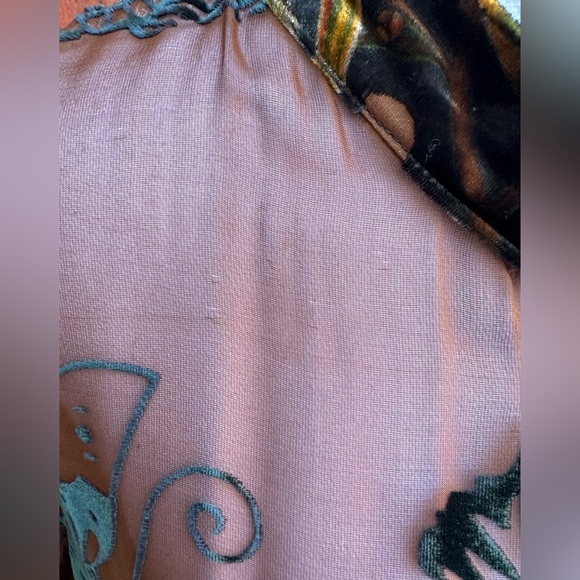 Citron Santa Monica Silk and Velvet Sheer Butterfly Floral Kimono Blouse 2X - Picture 13 of 13